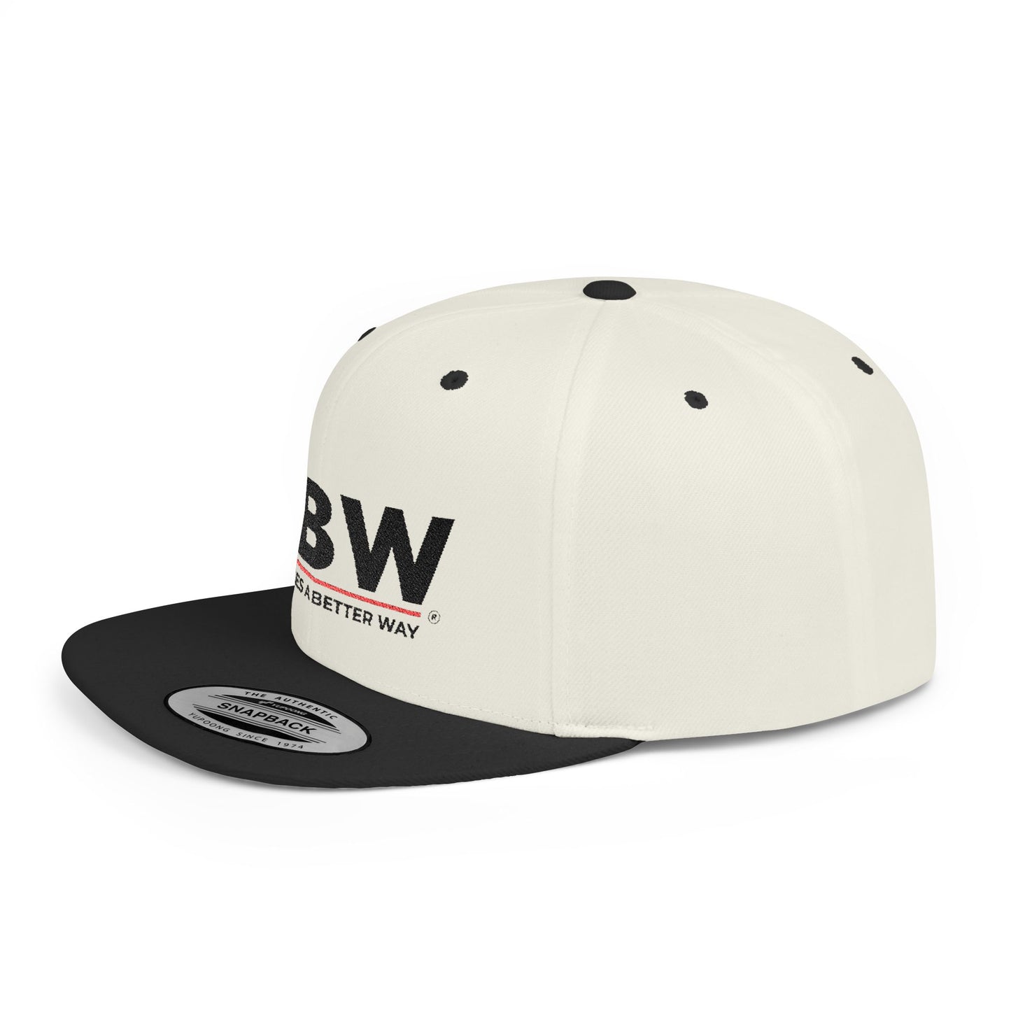 ABW Logo Flat Bill Snapback Hat — 'Appliances A Better Way' Embroidered Cap