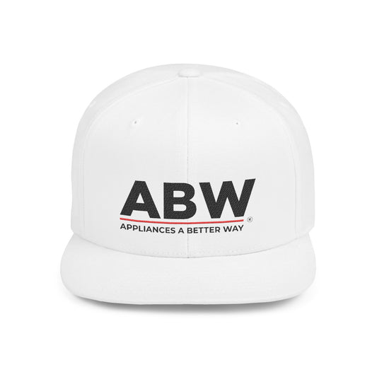 ABW Logo Flat Bill Snapback Hat — 'Appliances A Better Way' Embroidered Cap