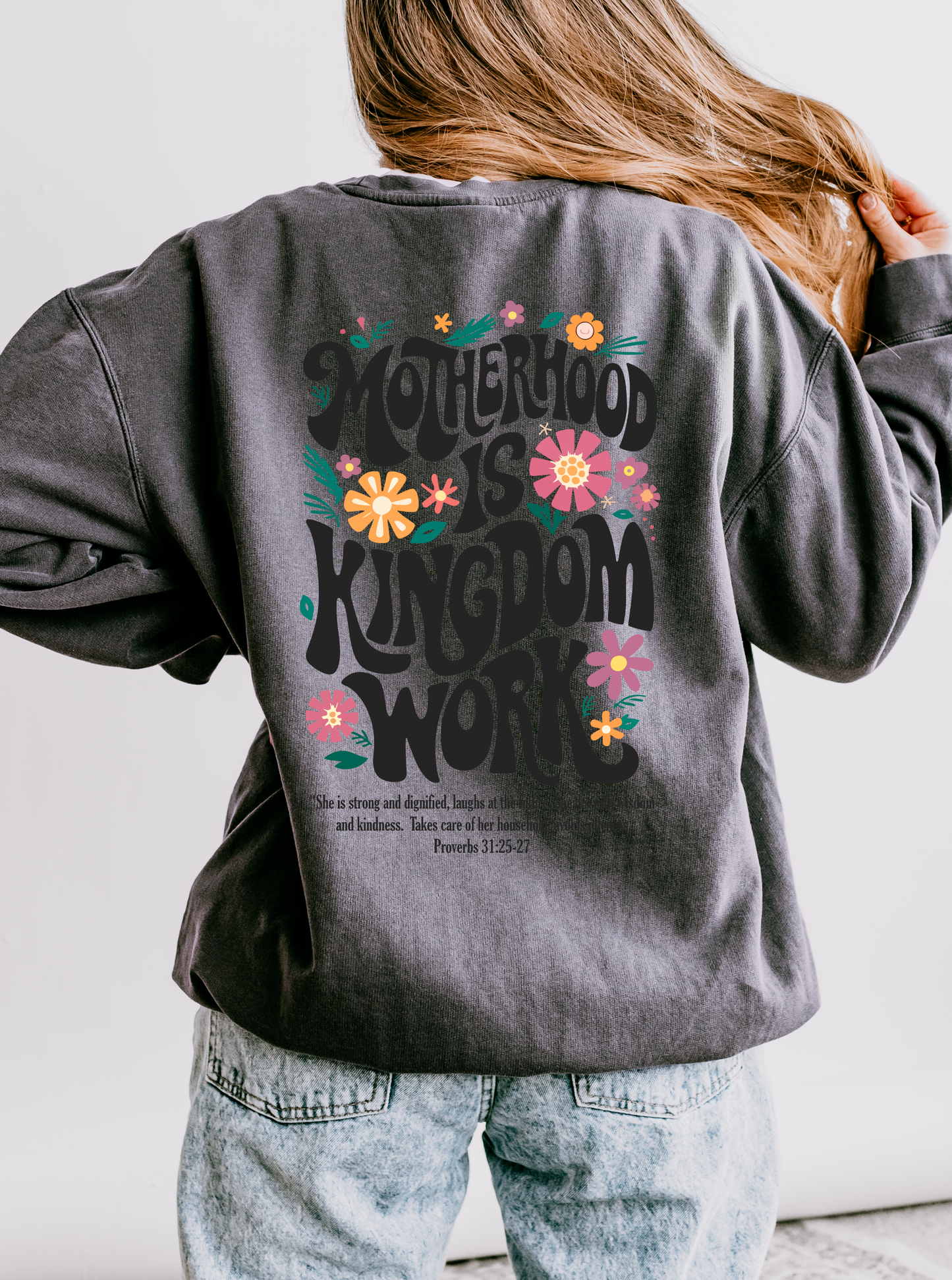 Motherhood Is Kingdom Work - Comfort Colors® Long Sleeve Tee