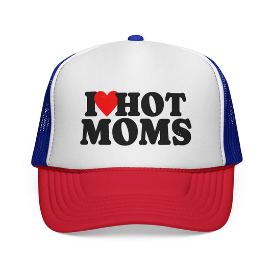 I love Hot Moms Trucker Hat, Otto Trucker Cap, Funny Hats For Men, Adult Humor Gifts, Inappropriate Trucker Hats, New Dad Gift, Lake Day Hat