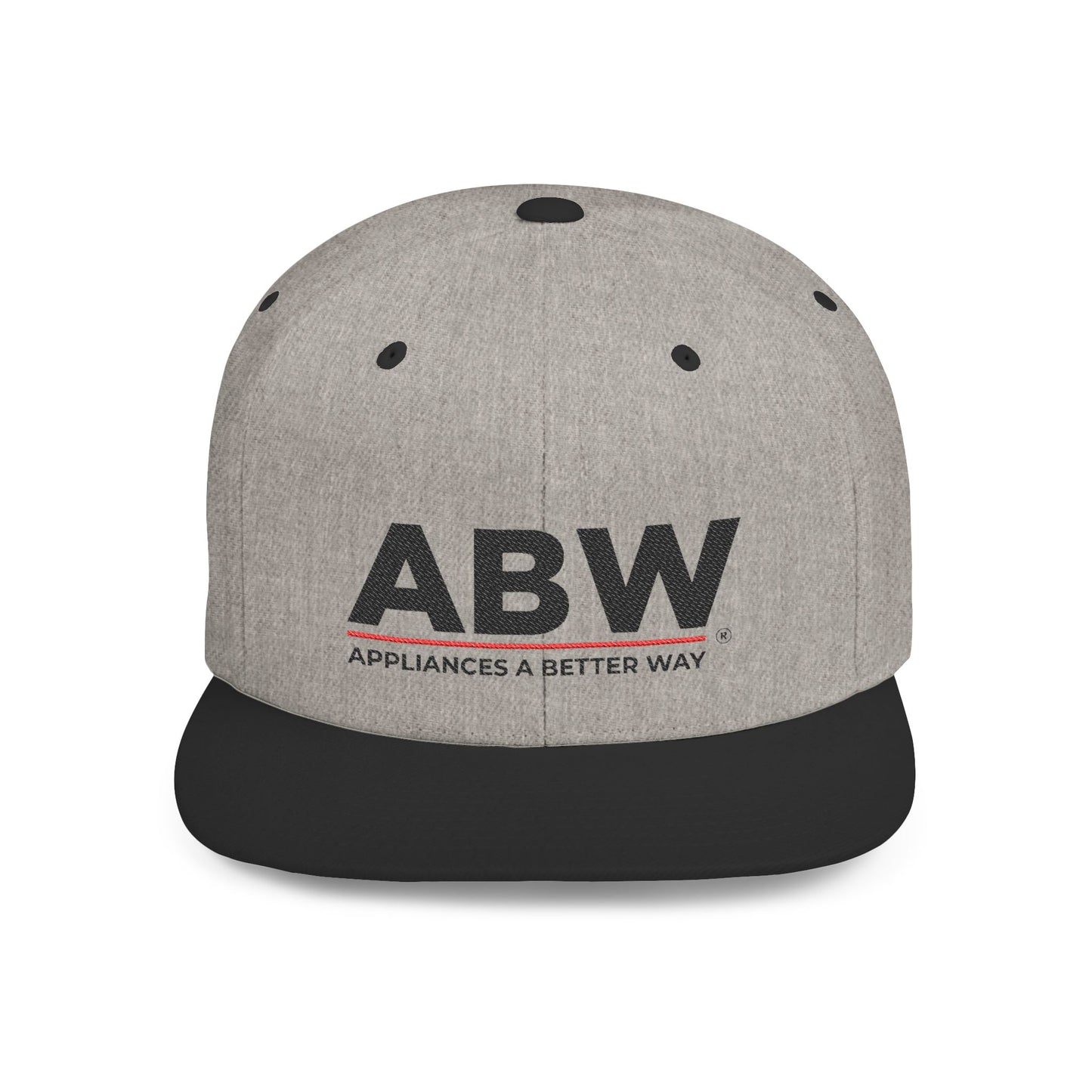 ABW Logo Flat Bill Snapback Hat — 'Appliances A Better Way' Embroidered Cap