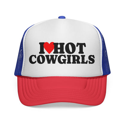 I Love Hot Cowgirls Trucker Hat, Western Trucker Hats, Cowgirl Trucker Hat, Cowboy Trucker Hat, Rodeo Hats, Rodeo Lover Gift, Rodeo Hat
