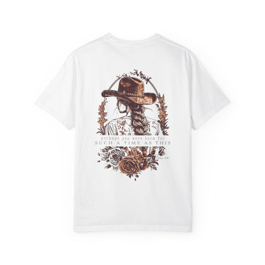 Cowgirl Sunset T-Shirt — 'Such a Time as This' Floral Western Graphic
