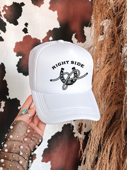 Right Side Rope Knot Trucker Hat | Western Horse Girl Trucker Cap
