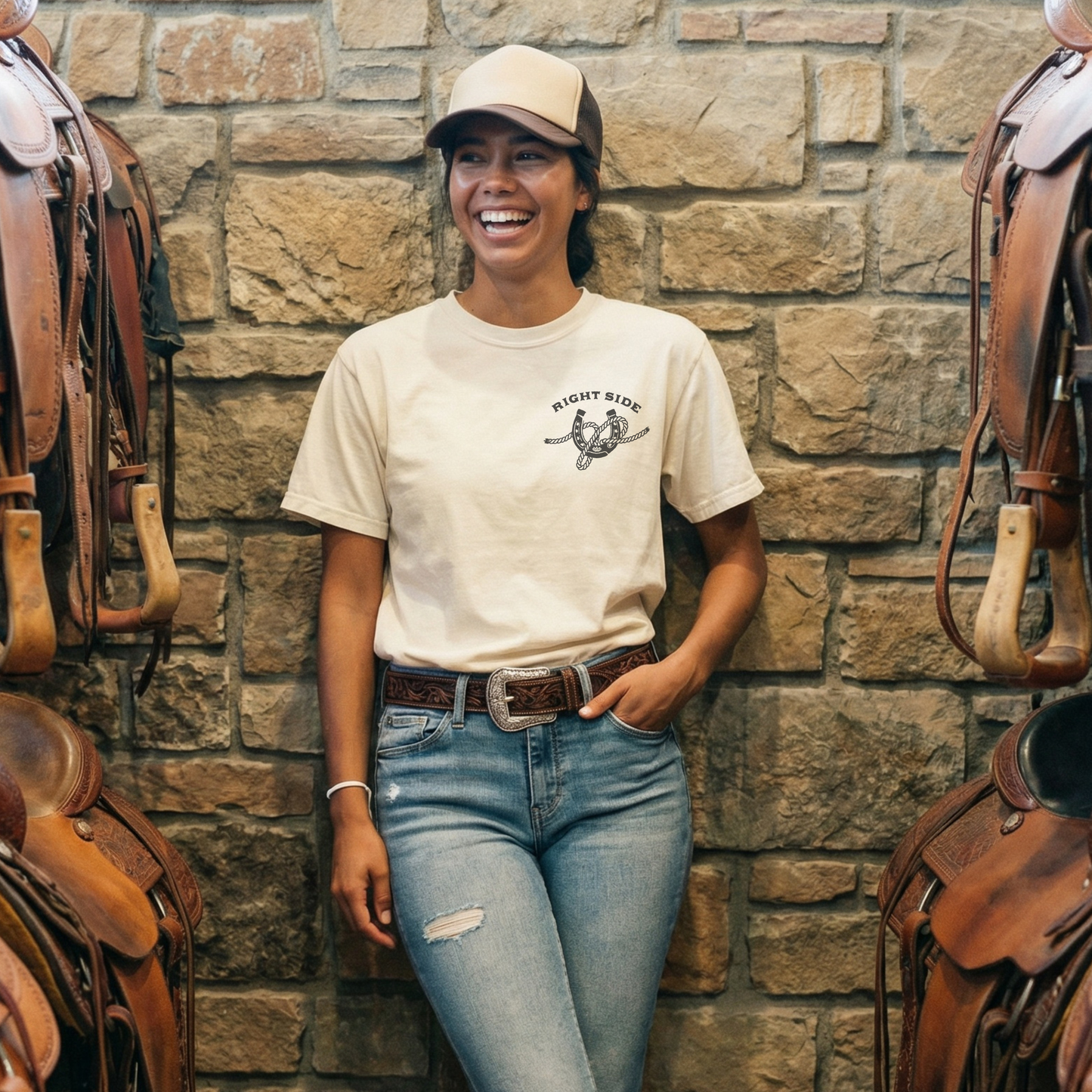 Right Side Rope Knot T Shirt | Western Horse Girl Graphic Tee