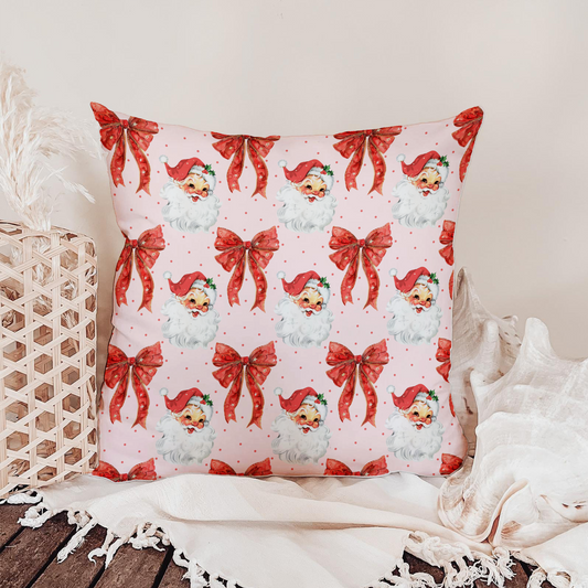 Santa Christmas Pillow – Farmhouse Holiday Throw Cushion 🎅✨