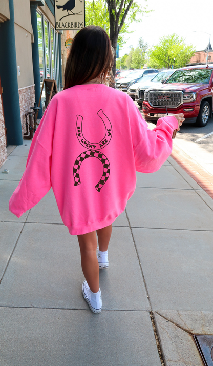 How Lucky Are We Crewneck Sweatshirt