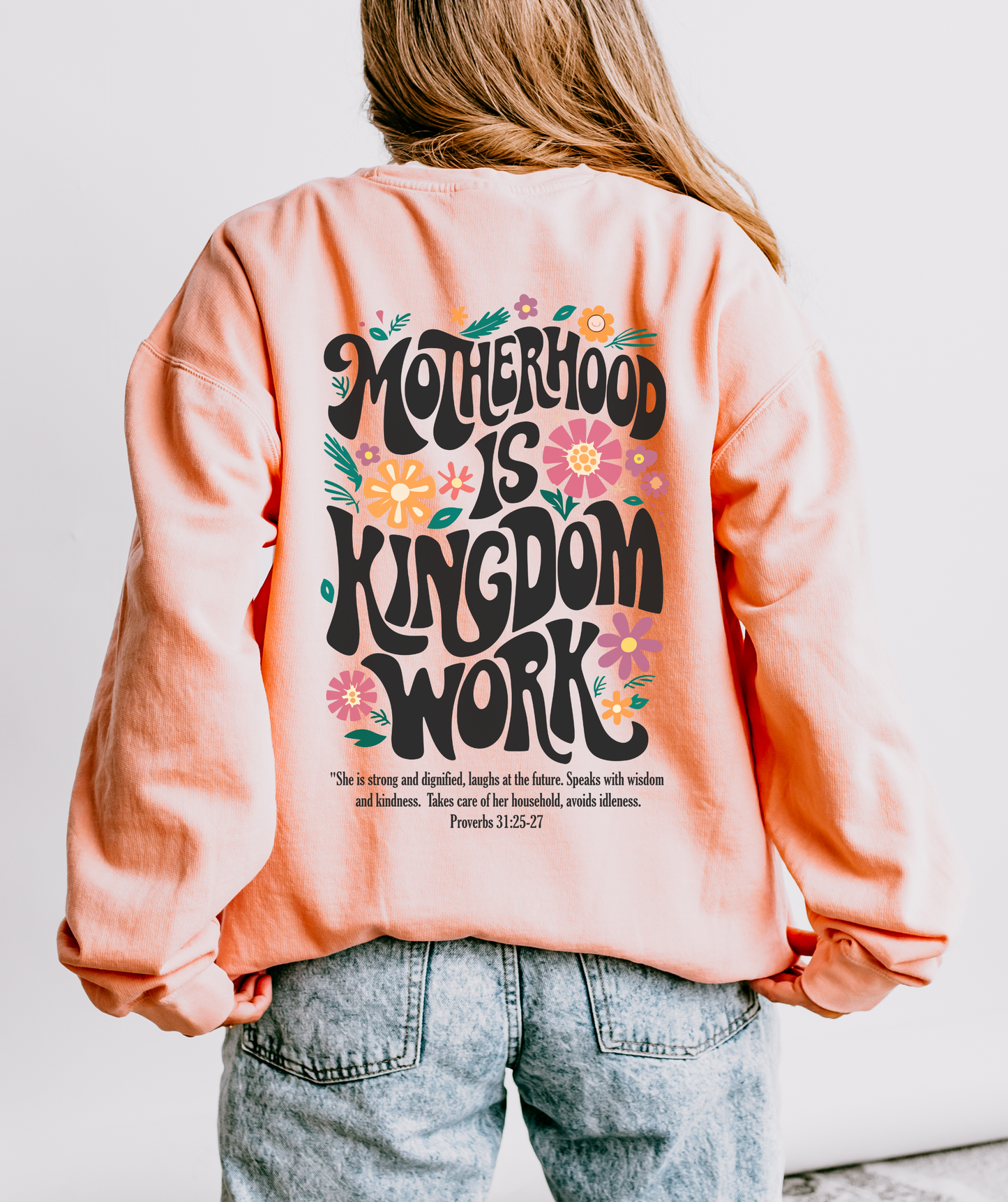 Motherhood Is Kingdom Work - Comfort Colors® Long Sleeve Tee