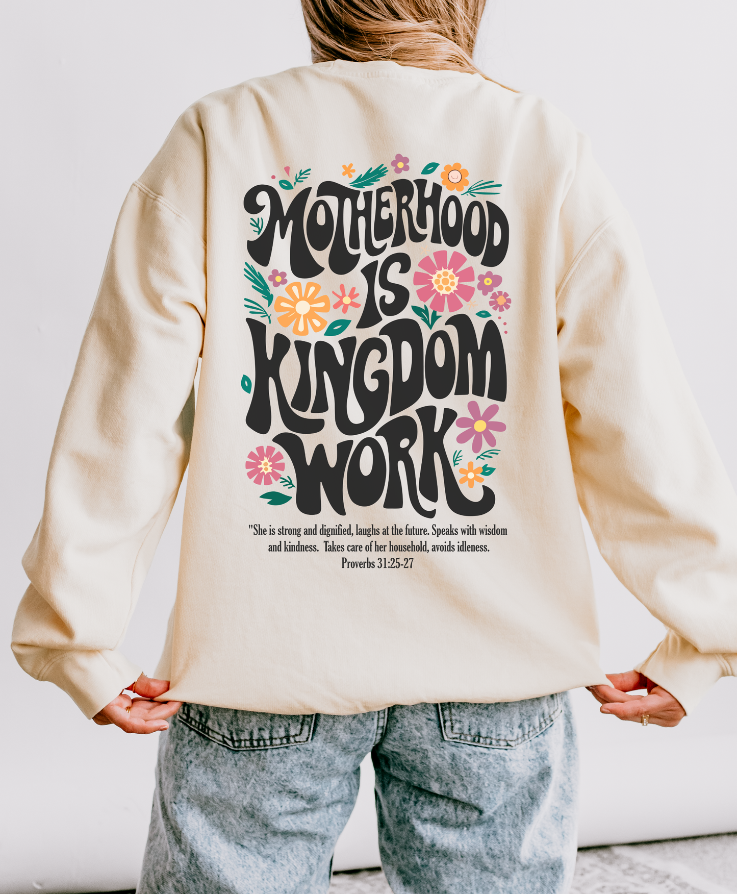 Motherhood Is Kingdom Work - Comfort Colors® Long Sleeve Tee