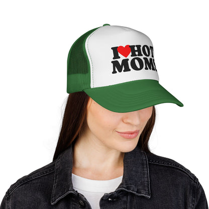 I love Hot Moms Trucker Hat, Otto Trucker Cap, Funny Hats For Men, Adult Humor Gifts, Inappropriate Trucker Hats, New Dad Gift, Lake Day Hat