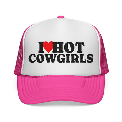 I Love Hot Cowgirls Trucker Hat, Western Trucker Hats, Cowgirl Trucker Hat, Cowboy Trucker Hat, Rodeo Hats, Rodeo Lover Gift, Rodeo Hat
