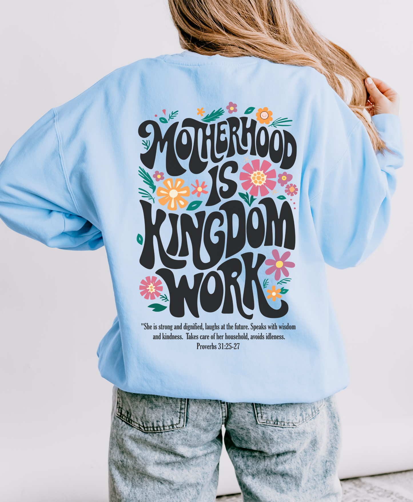 Motherhood Is Kingdom Work - Comfort Colors® Long Sleeve Tee