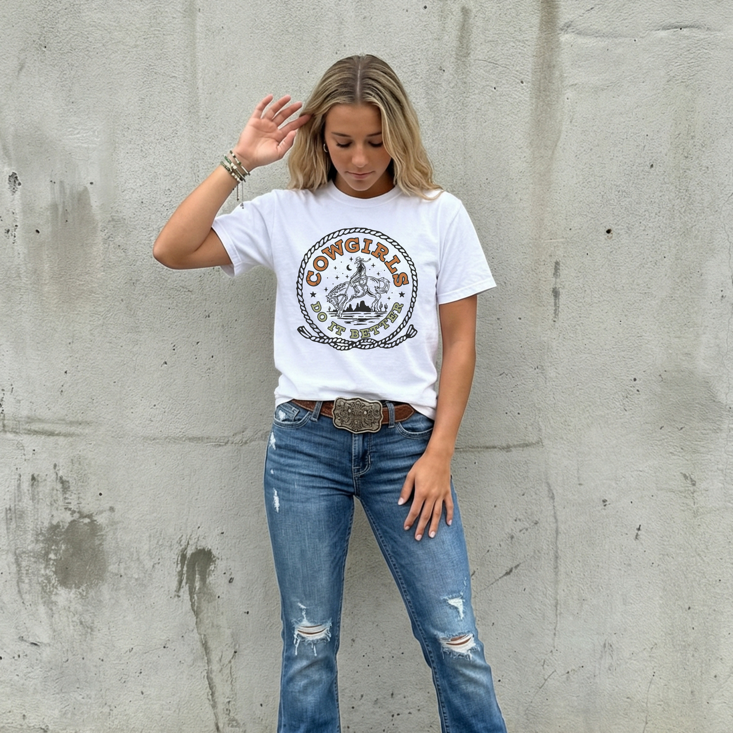 Cowgirls Do It Better vintage western graphic printed on Comfort Colors shirt