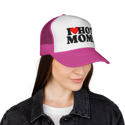I love Hot Moms Trucker Hat, Otto Trucker Cap, Funny Hats For Men, Adult Humor Gifts, Inappropriate Trucker Hats, New Dad Gift, Lake Day Hat