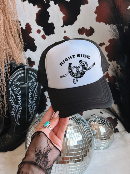 Right Side Rope Knot Trucker Hat | Western Horse Girl Trucker Cap