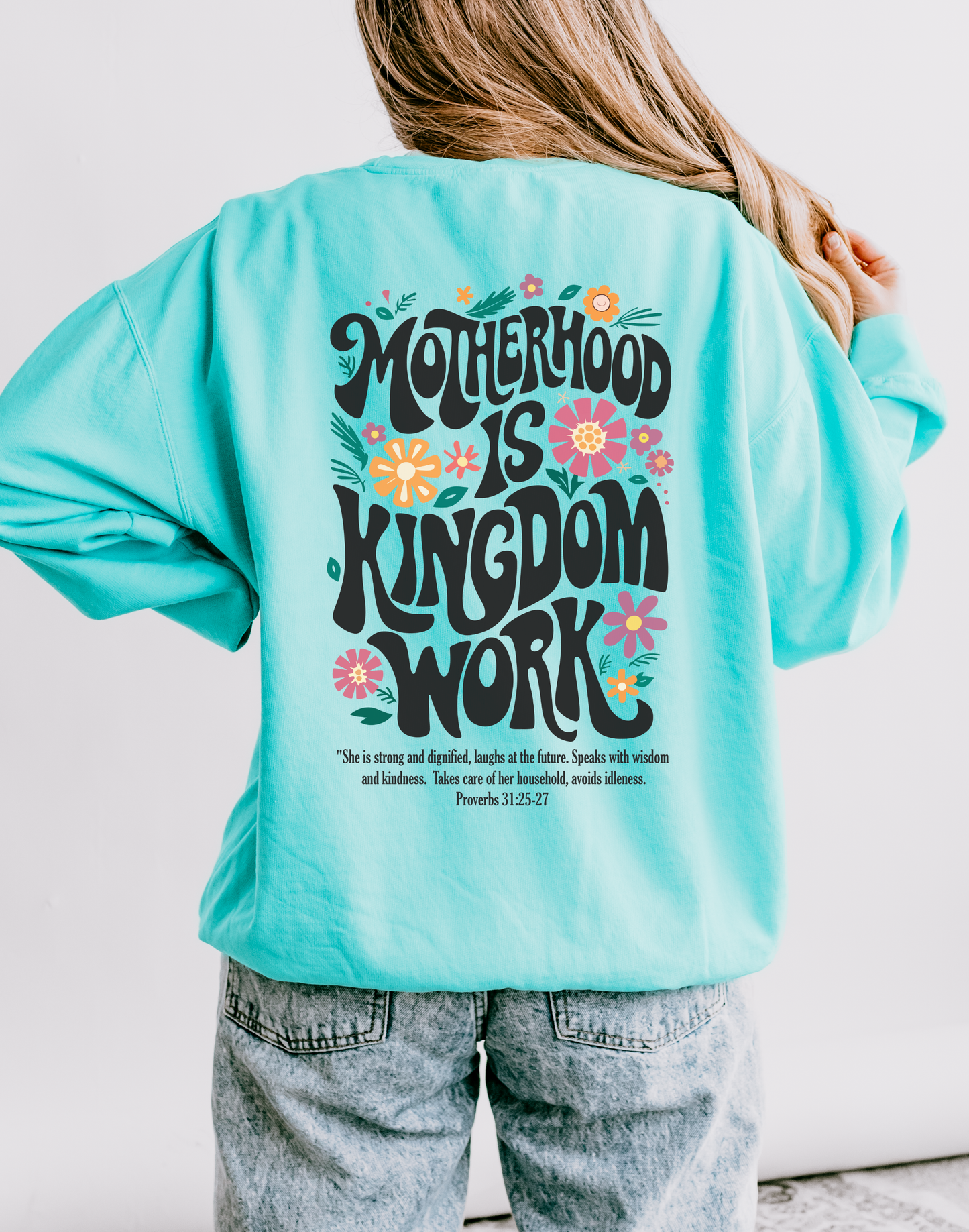 Motherhood Is Kingdom Work - Comfort Colors® Long Sleeve Tee