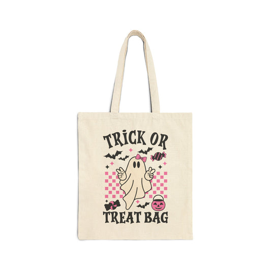 Kids Trick or Treat Bag | Halloween Candy Tote | Ghost Tote Bag | Reusable Halloween Bag for Kids