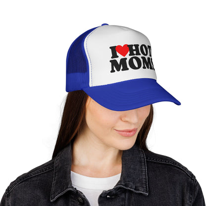 I love Hot Moms Trucker Hat, Otto Trucker Cap, Funny Hats For Men, Adult Humor Gifts, Inappropriate Trucker Hats, New Dad Gift, Lake Day Hat