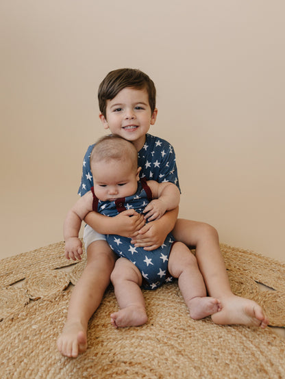 Navy Stars 4th of July Bamboo Pocket Tee