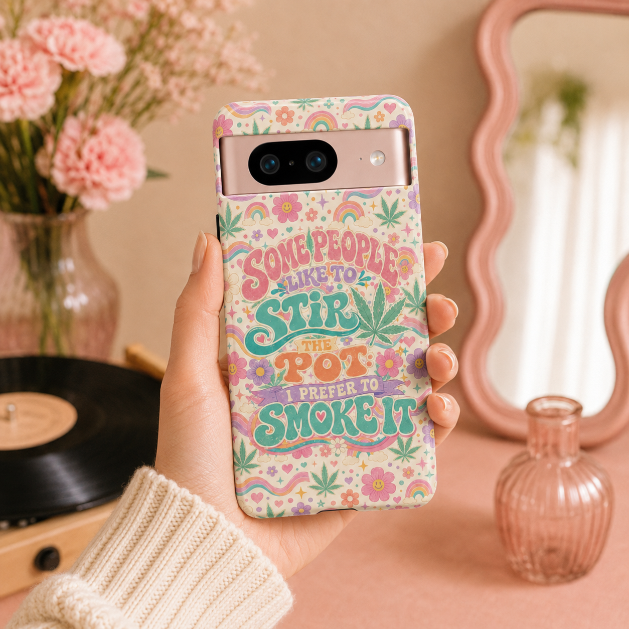 Retro Weed Phone Case | Cute Cannabis Stoner Girl Case