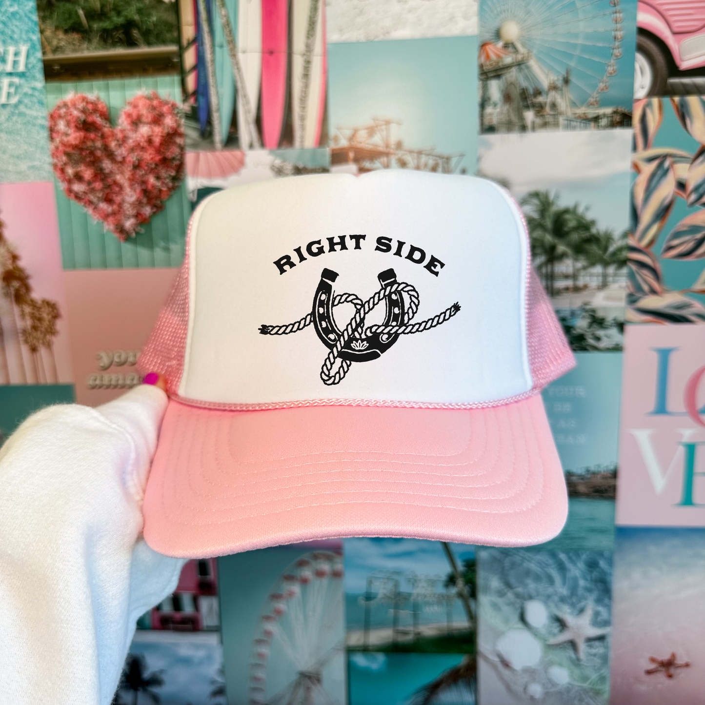 Right Side Rope Knot Trucker Hat | Western Horse Girl Trucker Cap