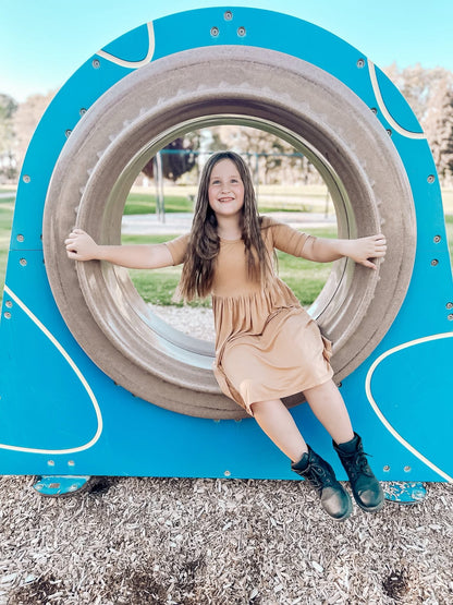 Brown Bamboo Twirl Dress