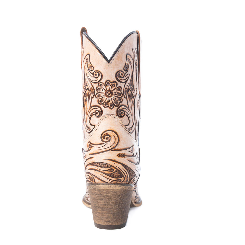 Copper Rose Western Booties in Cream