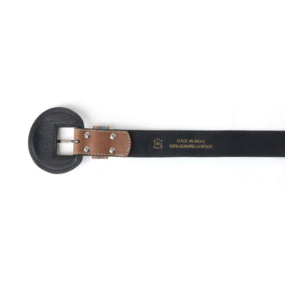 Western Wreath Leather Belt in Bronco Sky