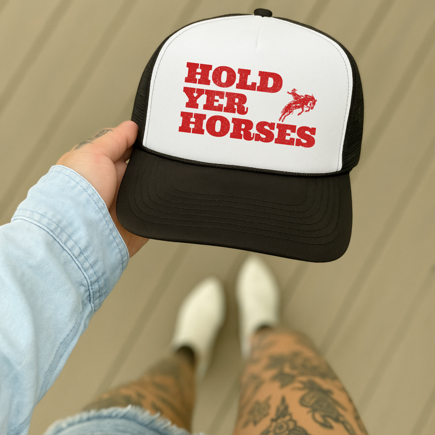 Hold Yer Horses Trucker Hat | Cowgirl Vibes Snapback by Otto