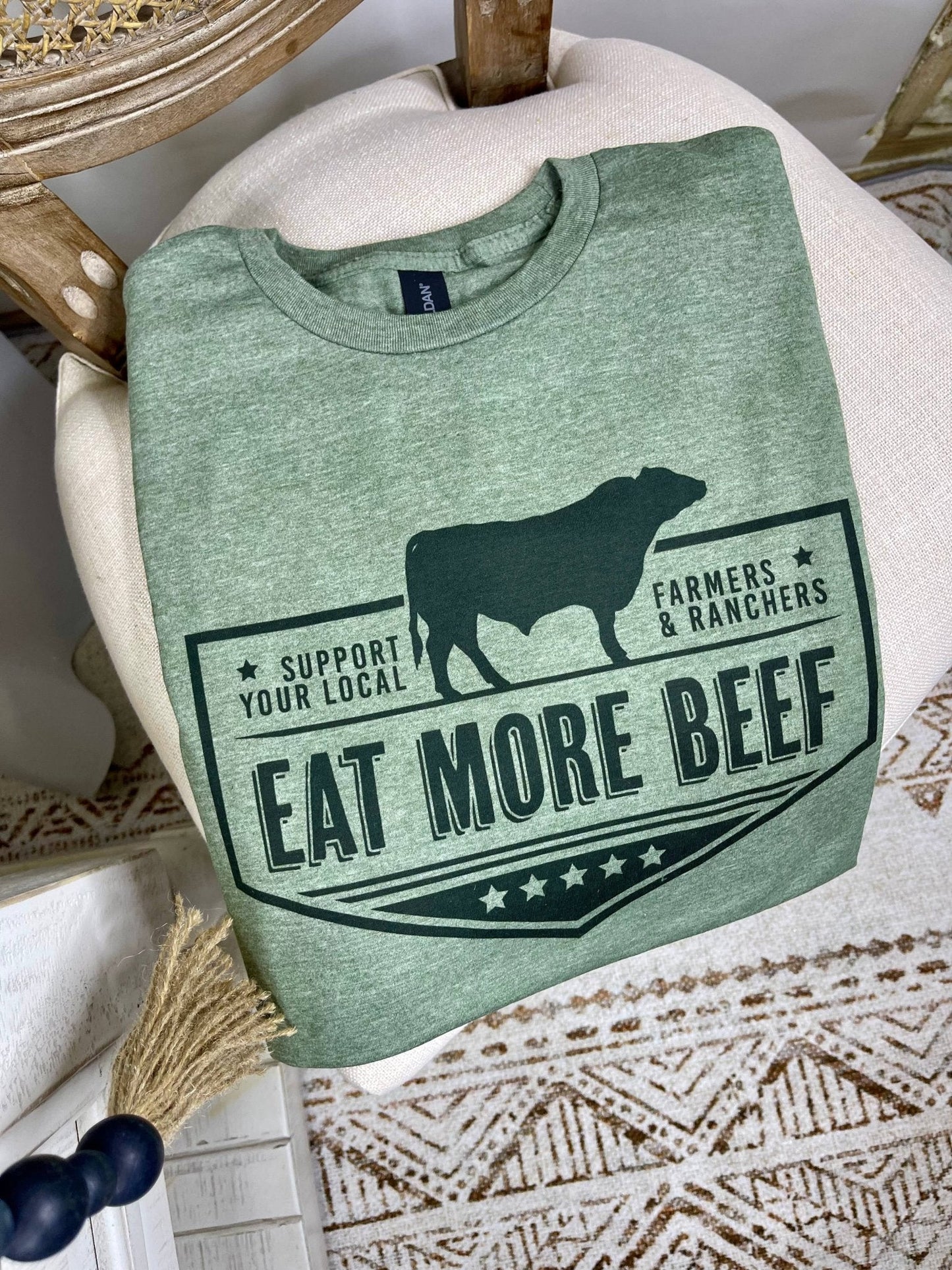 Eat More Beef | Support Local Farmers & Ranchers Vintage Graphic Tee